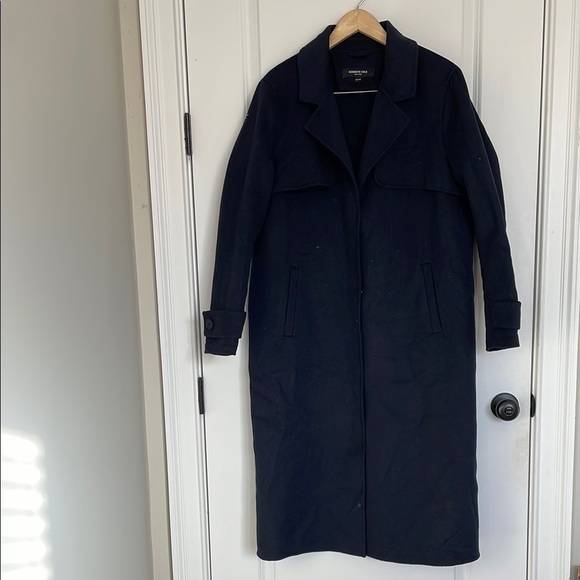 Kenneth Cole Women’s Wool Blend Maxi Coat Navy XL - Picture 1 of 8